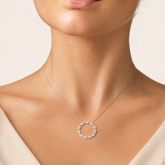 2.25CT Marquise Cut Lab Grown Diamond Pendant Necklace