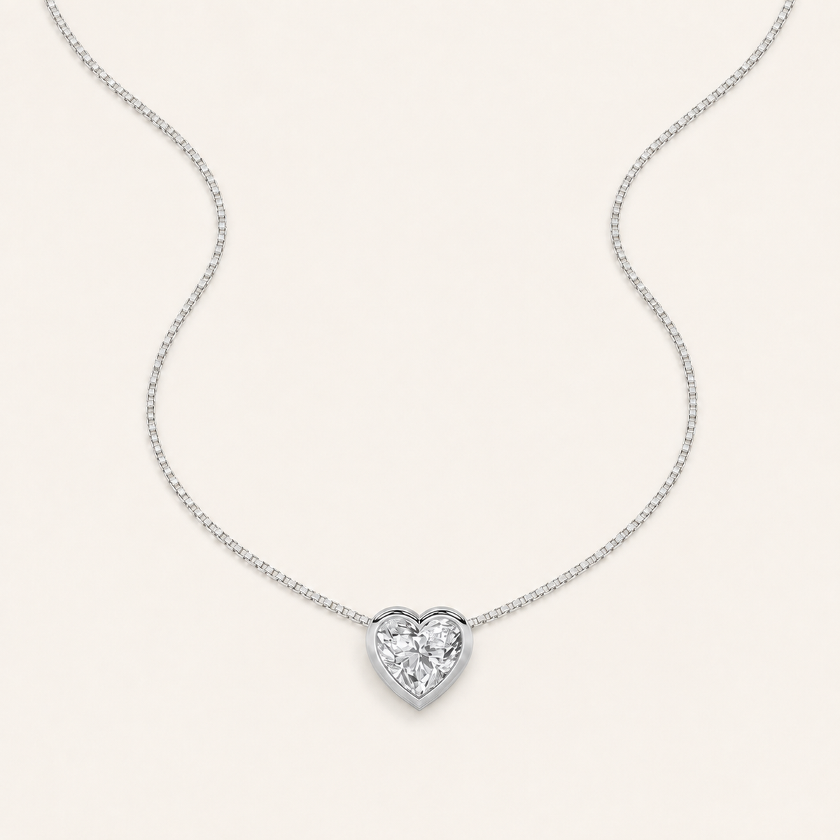 2CT Heart Cut Lab Grown Diamond Pendant Necklace