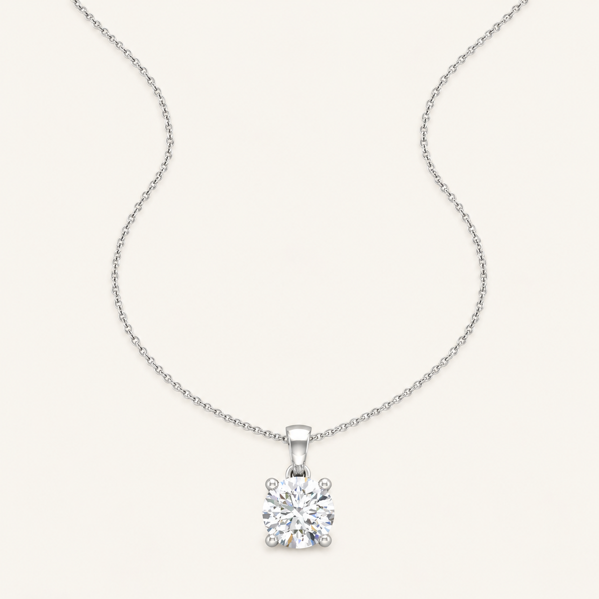 0.75CT Round Cut Certified Lab Grown Diamond Pendant