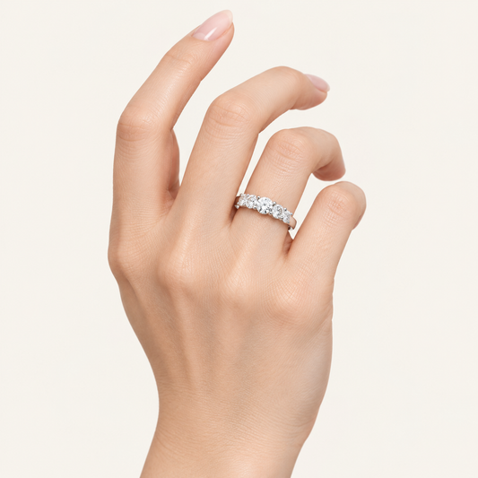 1.00 CT Round Cut Lab Grown Diamond Band Set