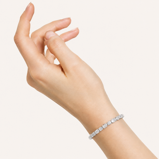 4.5CT Oval Cut Lab Grown Diamond East & West Tennis Bracelet