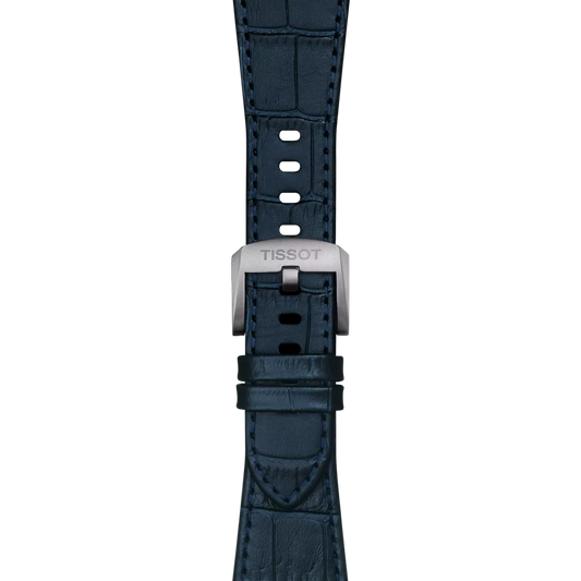 Tissot Official Dark Blue PRX 40mm Leather Strap With Steel Endpiece 2