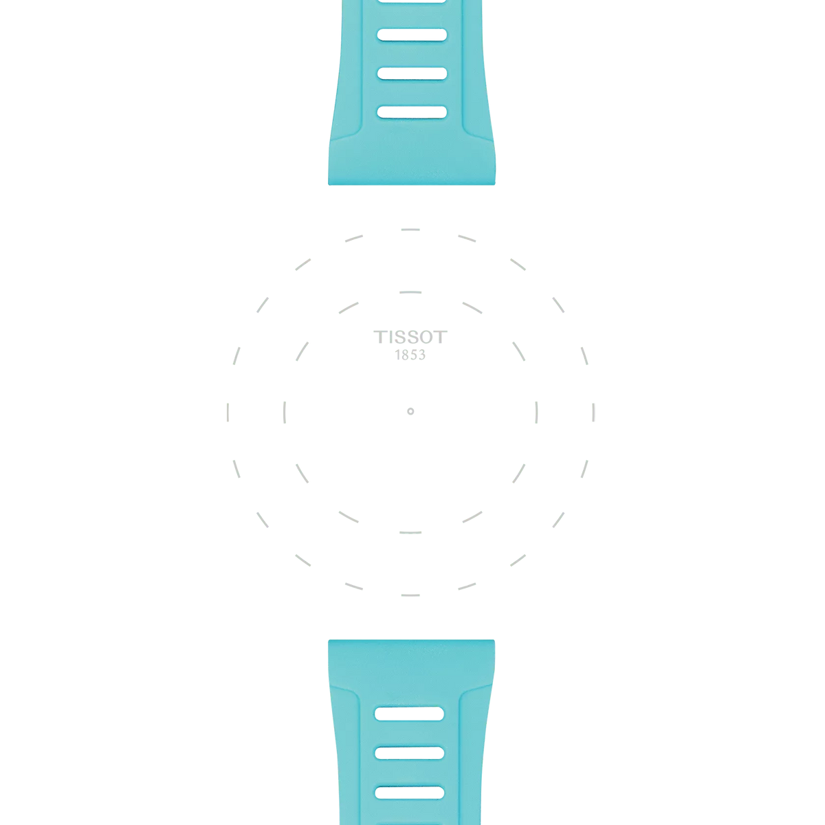 Tissot Official Ice Blue Silicone Strap Lugs 21 mm XS 3