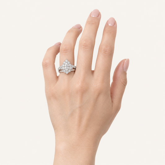 3.00CT Pear Cut Lab Grown Diamond Bridal Set