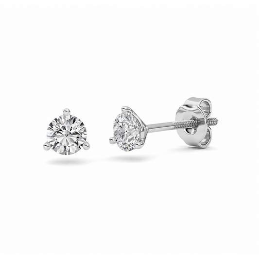 0.5CTW Round Shaped Lab Grown Diamond (F/VS) Stud Earrings in 14K Gold