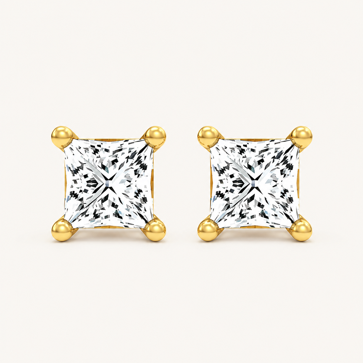2.00 CT Princess Cut Lab Diamond Diamond Earrings