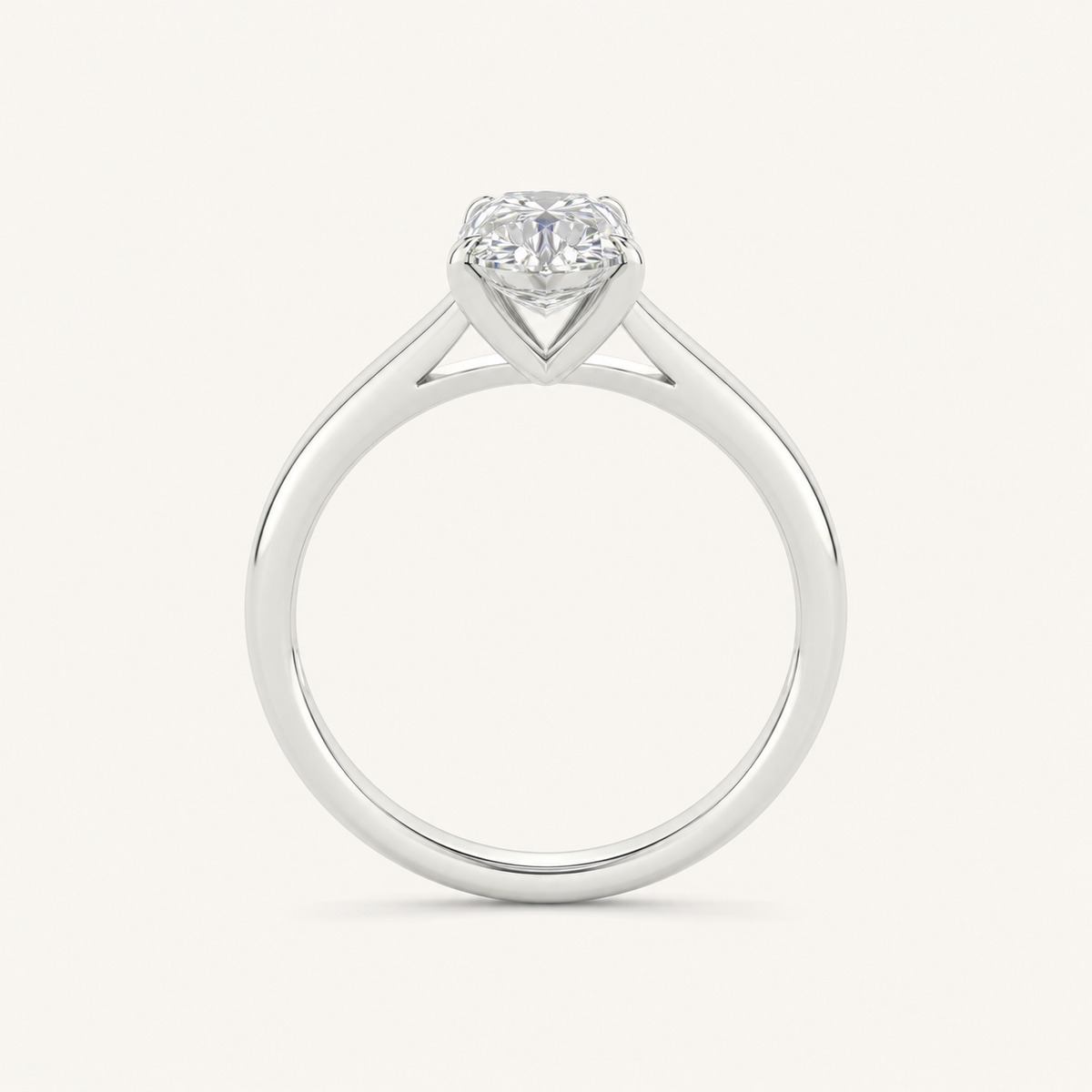 1.00CT Pear Cut Lab Grown Diamond Solitaire Ring