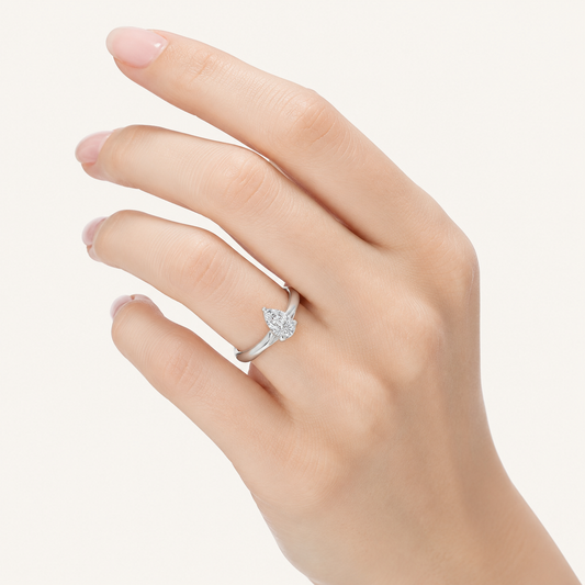 1.00CT Pear Cut Lab Grown Diamond Solitaire Ring