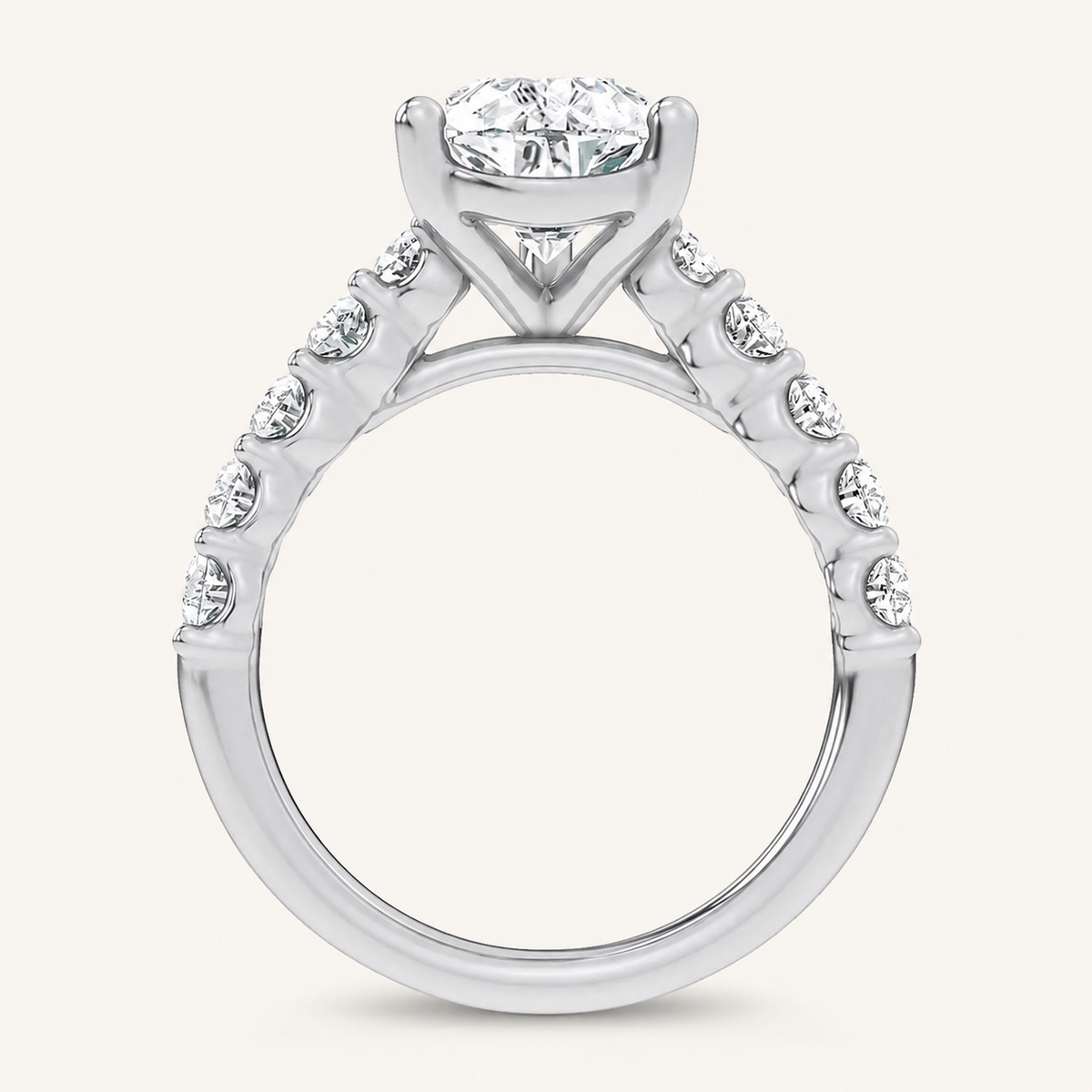 4.20CT Pear Cut Certified Lab Grown Diamond Cluster Ring