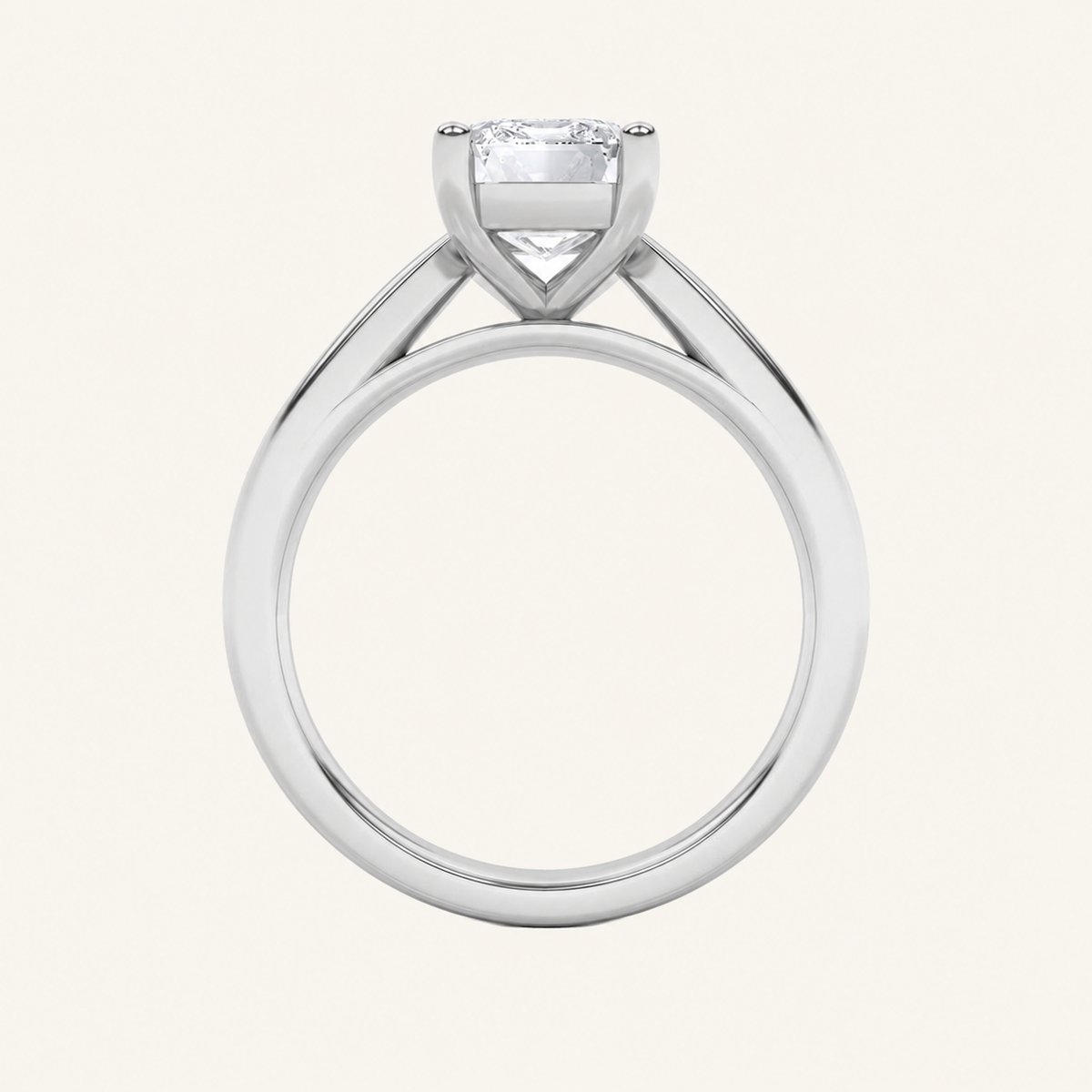 2CT Emerald Cut Lab Grown Diamond Solitaire Ring