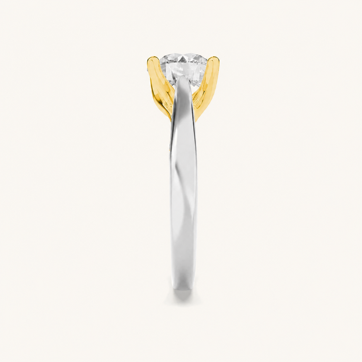 2.5CT Round Cut Lab Grown Diamond Two Tone Solitaire Ring