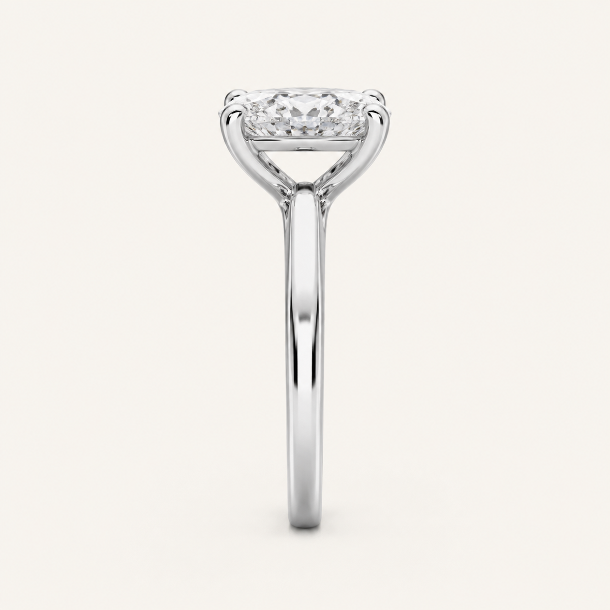 2CT Elongated Cushion Cut Lab Grown Diamond Solitaire Ring