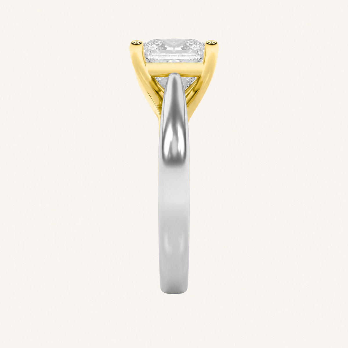 1CT Princess Cut Lab Grown Diamond Solitaire Ring