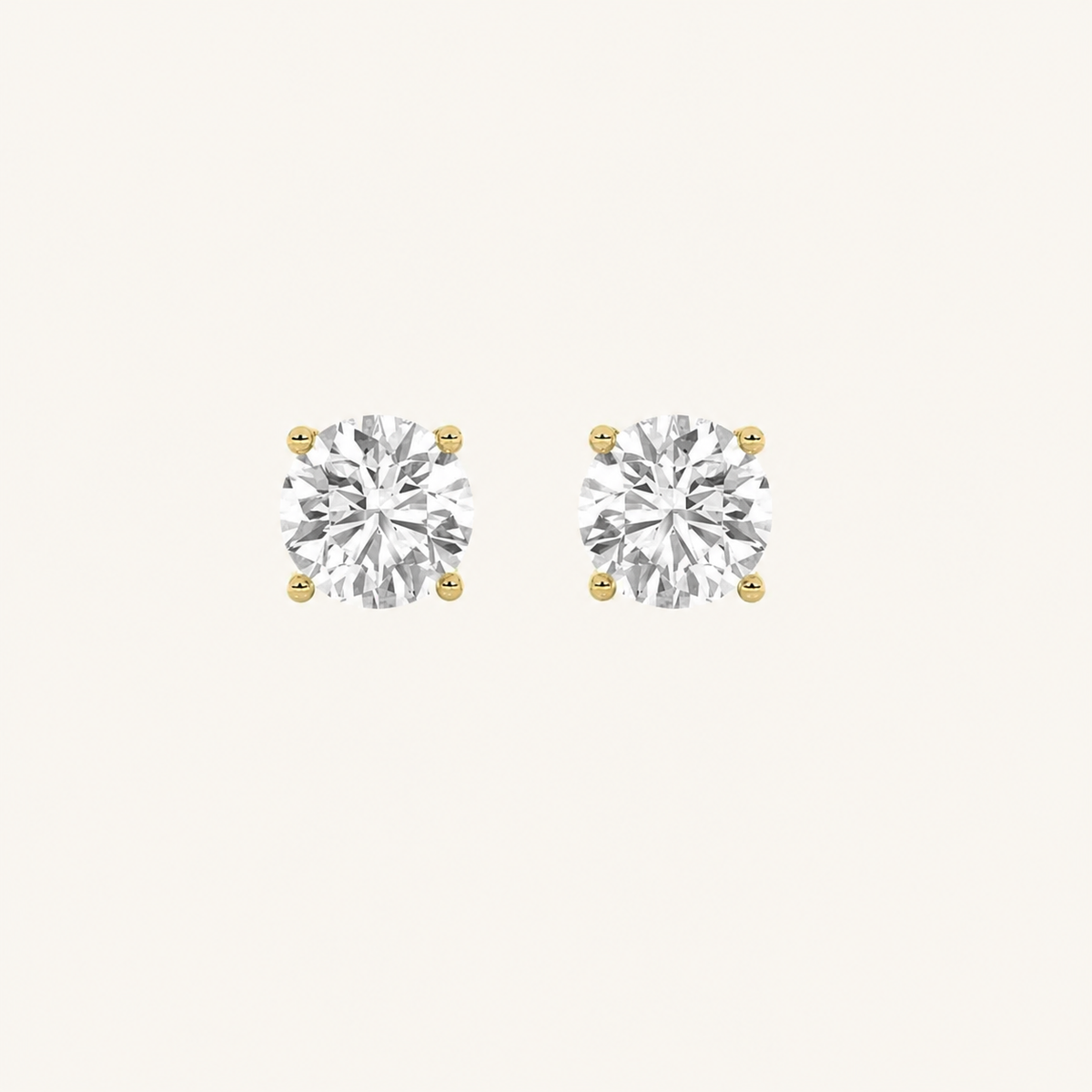 3CT Round Cut Lab Grown Diamond Stud Earrings