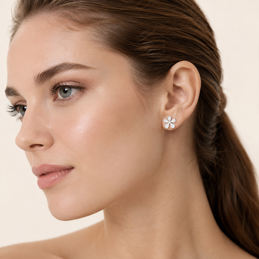 1.5CT Pear Cut Lab Grown Diamond Floral Earrings