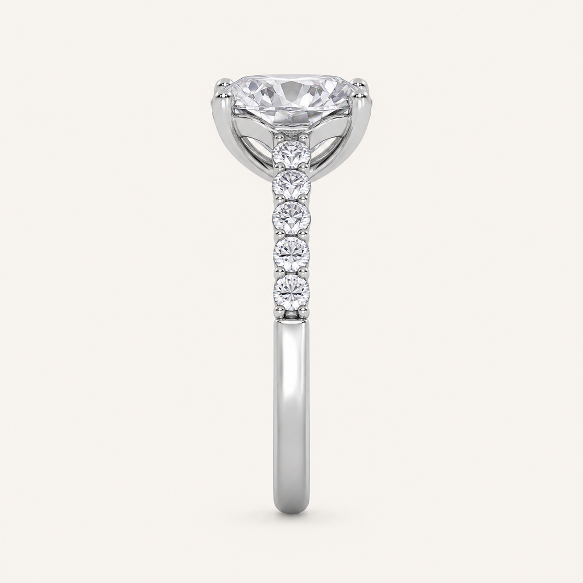3.75CT Round Cut Lab Grown Diamond Cluster Ring
