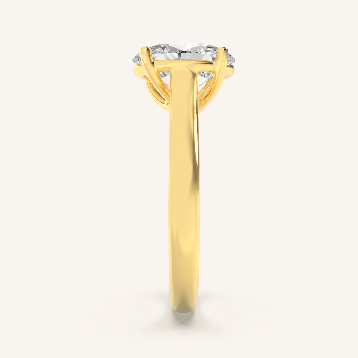 3CT Oval Cut Lab Grown Diamond Solitaire Ring