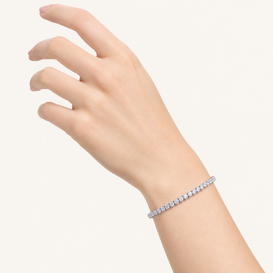3CT Round Cut Lab Grown Diamond Tennis Bracelet