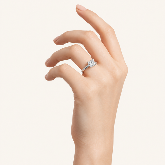 1CT Princess Cut Lab Grown Diamond Solitaire Ring
