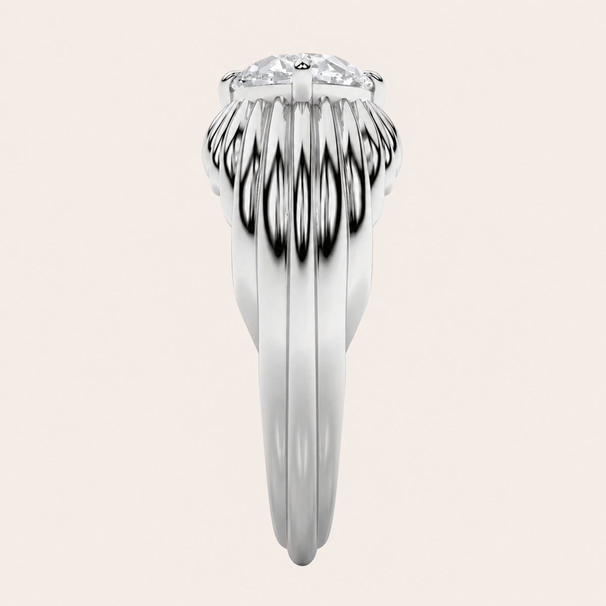 2CT Oval Cut Lab Grown Diamond East West Solitaire Ring