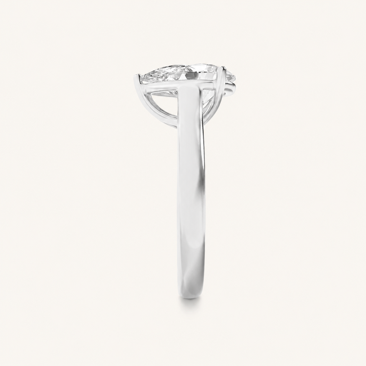 1CT Pear Cut Lab Grown Diamond Solitaire Ring