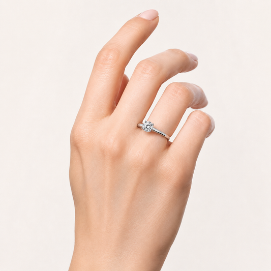 1.5CT Round Cut Lab Grown Diamond Solitaire Ring
