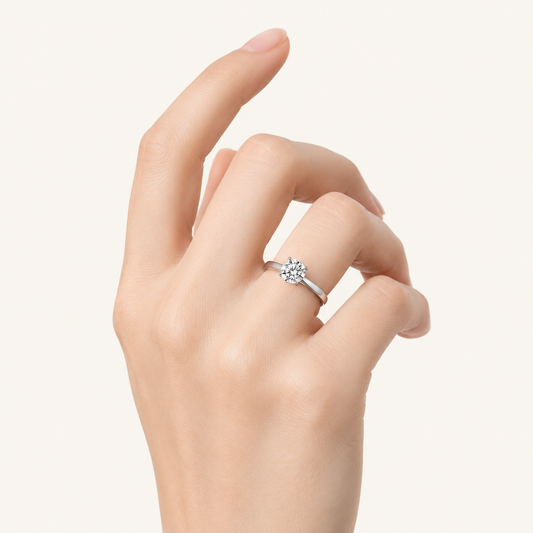 3CT Round Cut Lab Grown Diamond Solitaire Ring
