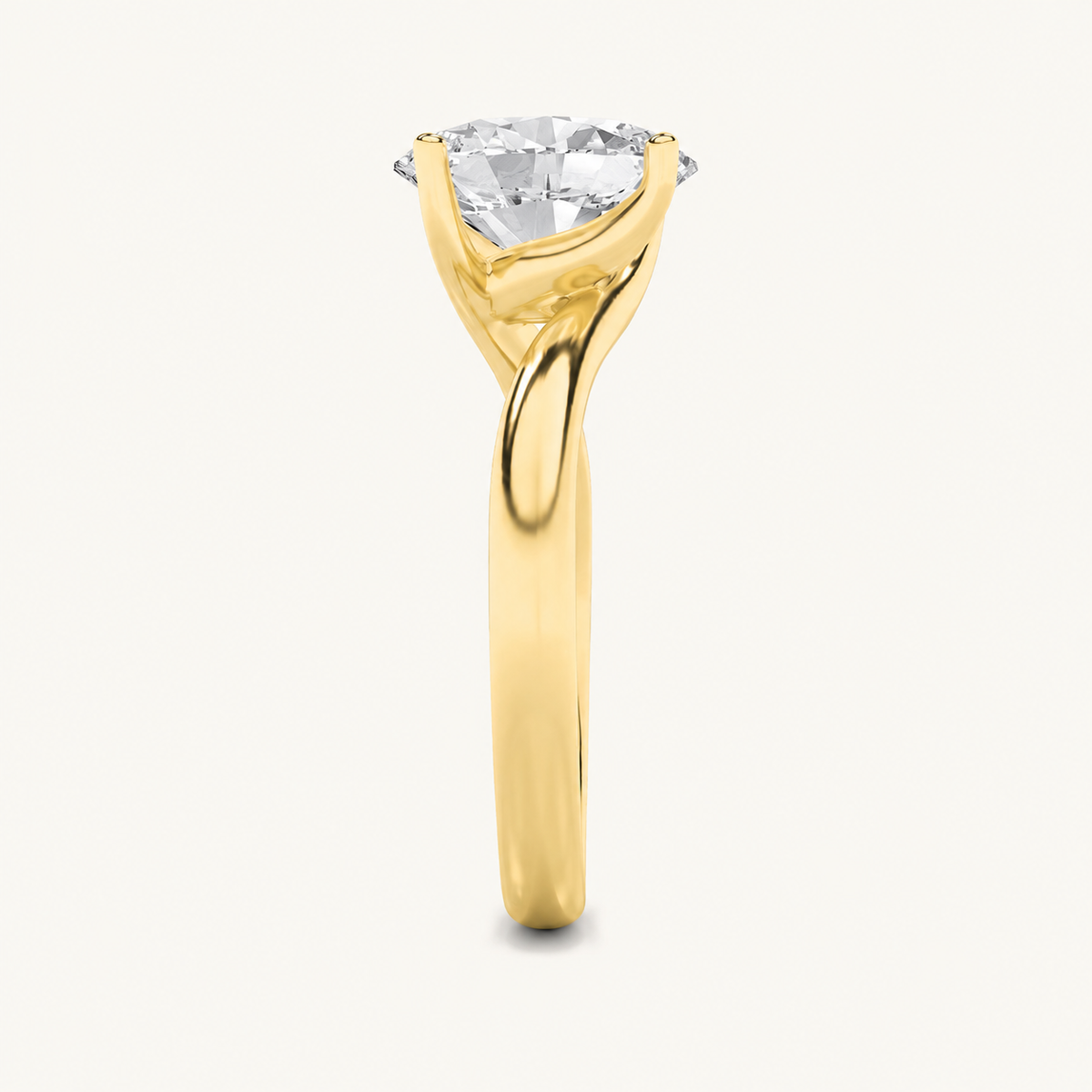 3CT Oval Cut Lab Grown Diamond Solitaire Ring