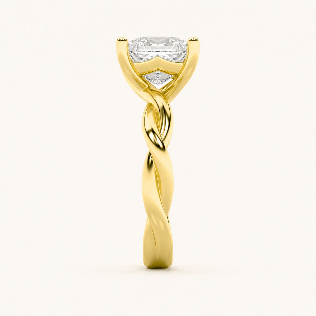 1CT Princess Cut Lab Grown Diamond Solitaire Ring