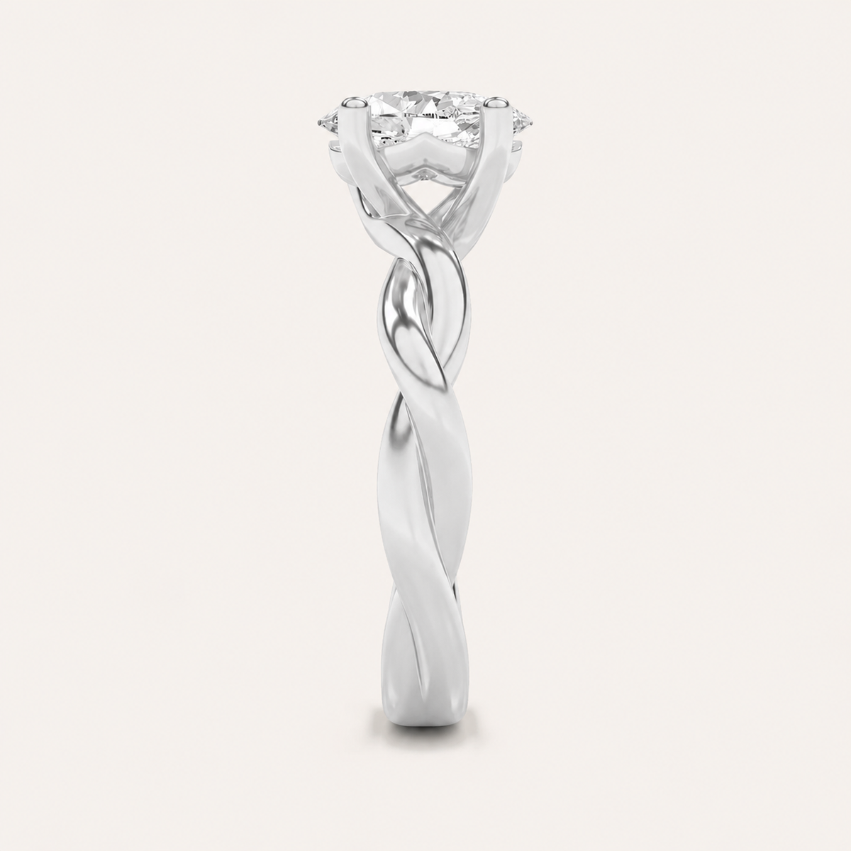 2CT Oval Cut Lab Grown Diamond Solitaire Ring