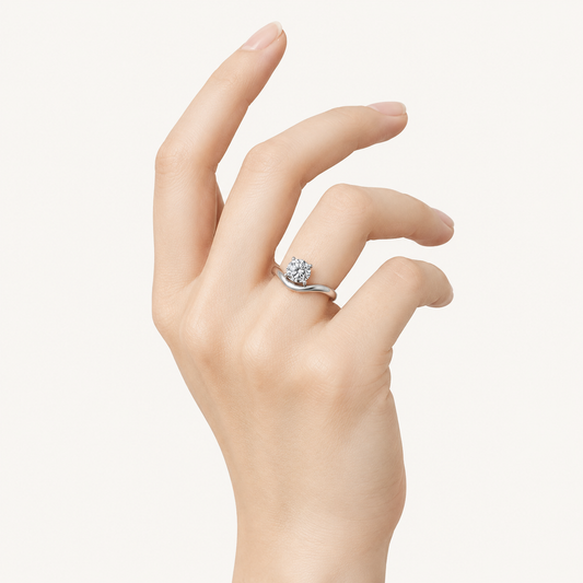 2CT Round Cut Lab Grown Diamond Solitaire Ring