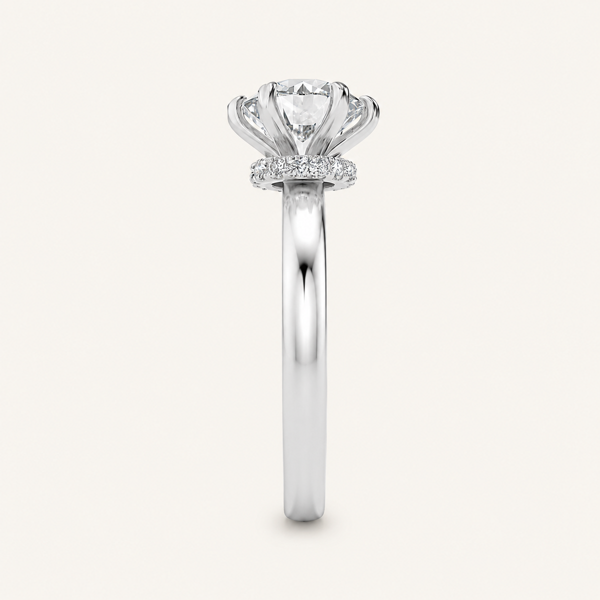 2CT Round Cut Lab Grown Diamond Hidden Halo Ring