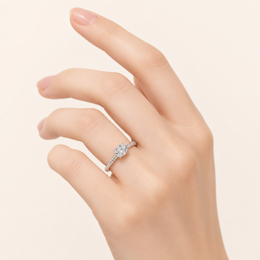 0.50CT Oval Cut Lab Grown Diamond Solitaire Ring