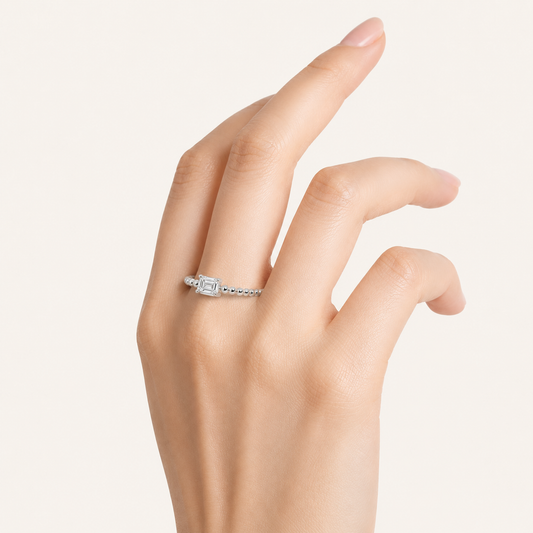0.50CT Emerald Cut Lab Grown Diamond Solitaire Ring
