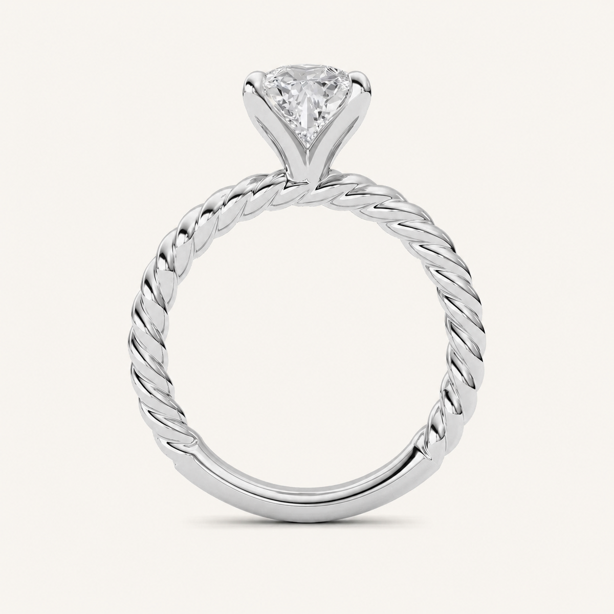 3CT Pear Cut Lab Grown Diamond Solitaire Ring