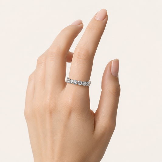 1.8CT Round Cut Lab Grown Diamond Eternity Ring