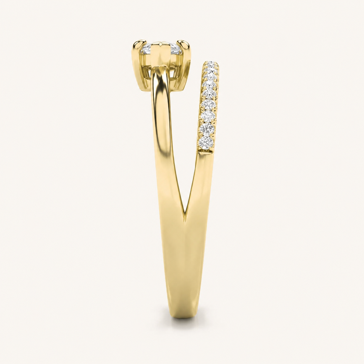 0.50 CT Marquise Cut Lab Grown Diamond East West Side Stone Ring