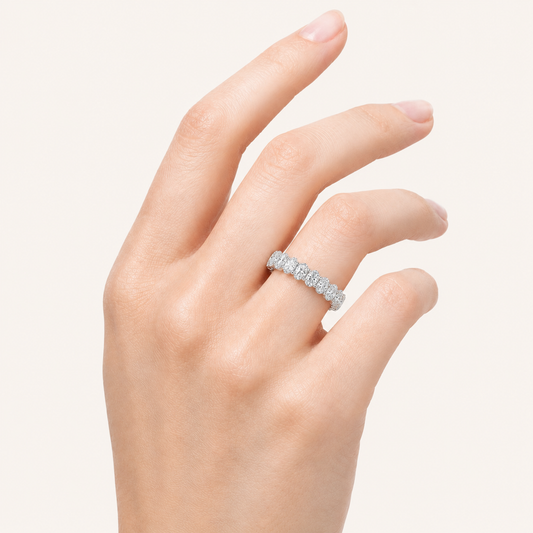2.2CT Oval Cut Lab Grown Diamond Split Prong Eternity Ring