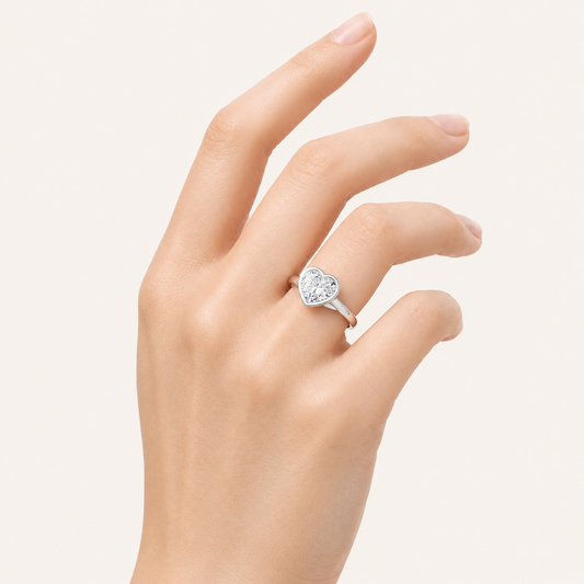 3CT Heart Cut Lab Grown Diamond Solitaire Ring