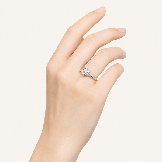 1.00 CT Round Cut Lab Grown Diamond Solitaire Ring