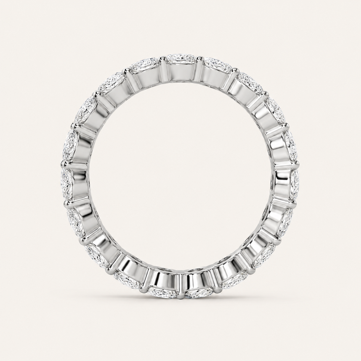 2.5CT Oval Cut Lab Grown Diamond Split Prong Eternity Ring