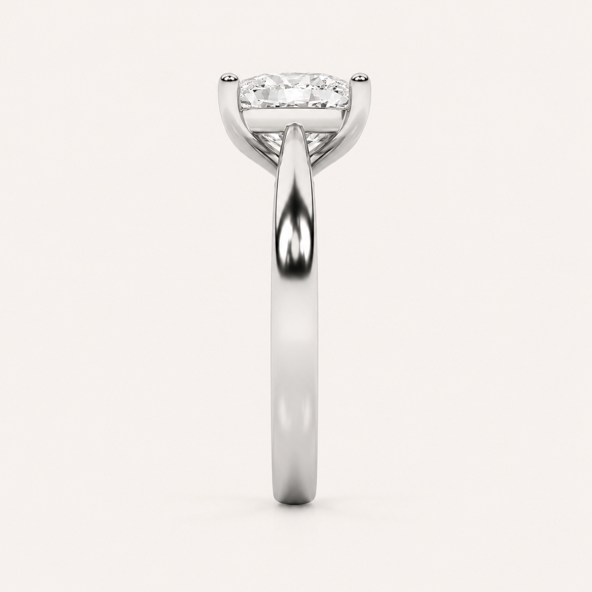 2CT Elongated Cushion Cut Lab Grown Diamond Solitaire Ring