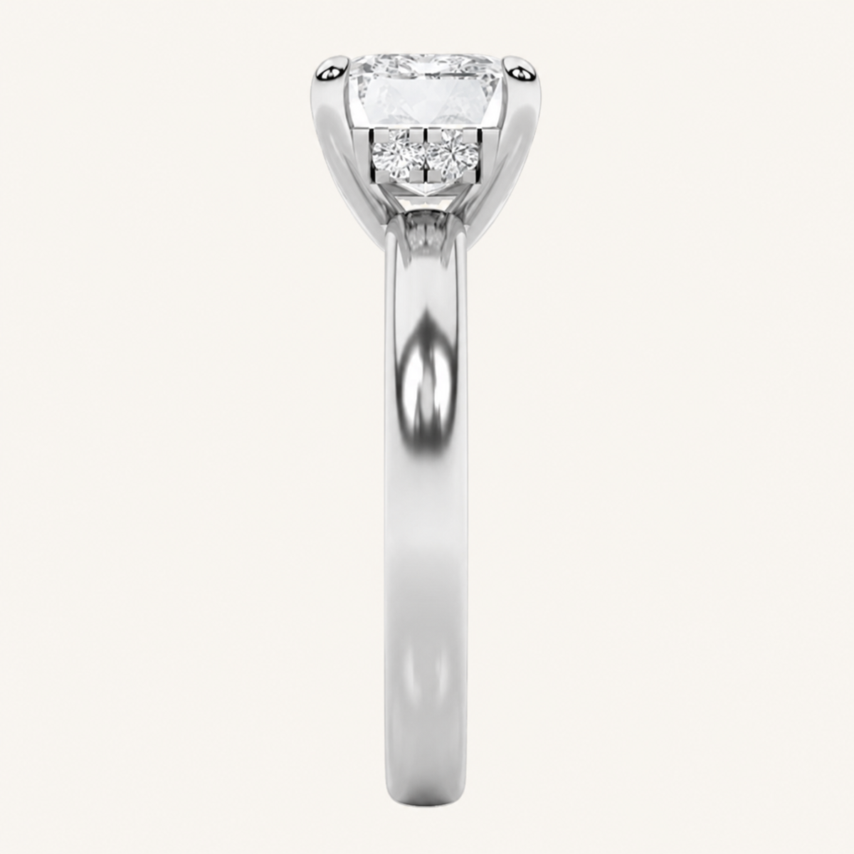 1.5CT Emerald Cut Lab Grown Diamond Eest West Hidden Halo Ring