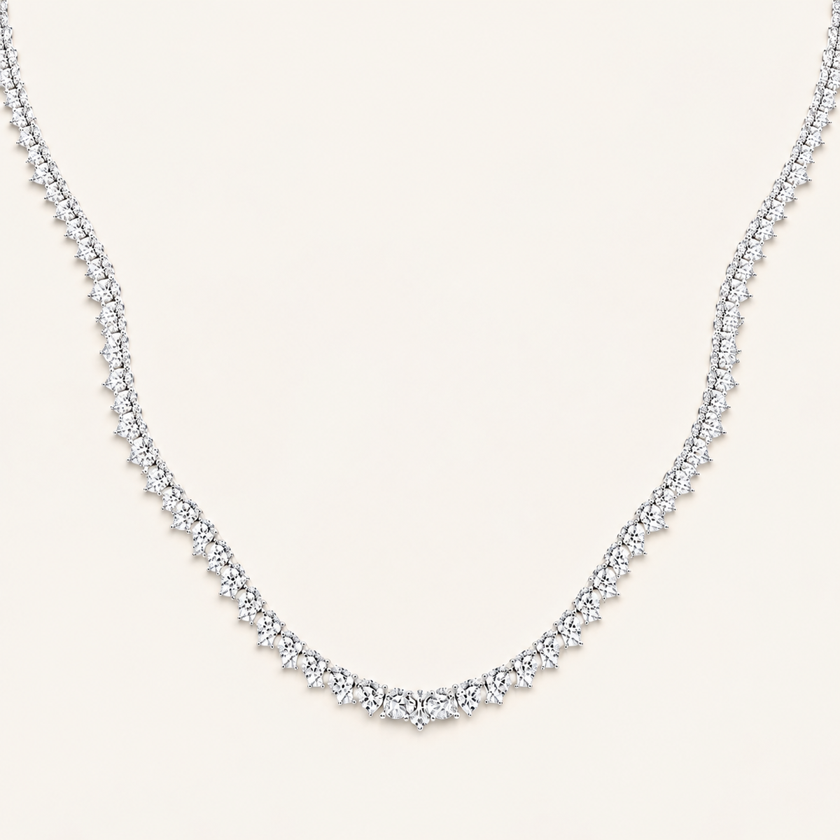 10.00CT Round Cut Lab Grown Diamond Tennis Necklace
