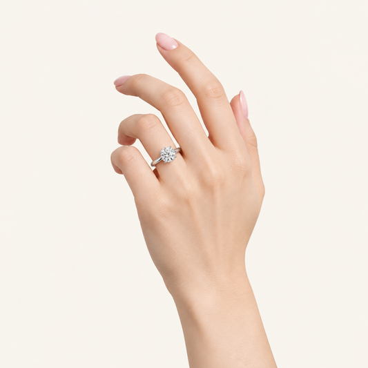 1.00CT Round Cut Lab Grown Diamond Solitaire Ring