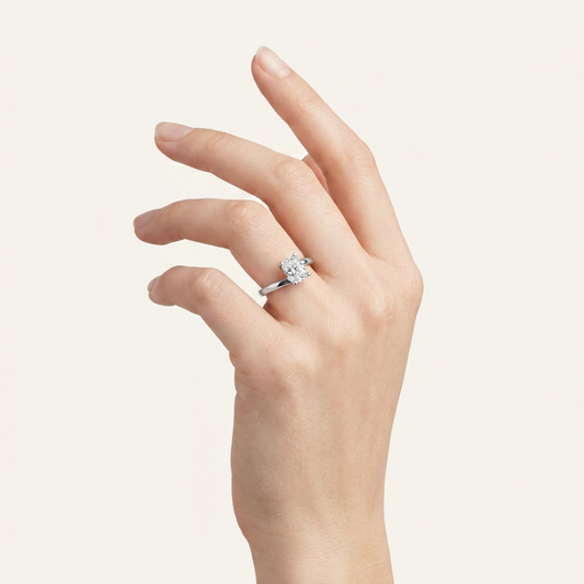 1CT Elongated Cushion Cut Lab Grown Diamond Solitaire Ring