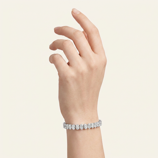 15CT Oval Cut Lab Grown Diamond Tennis Bracelet