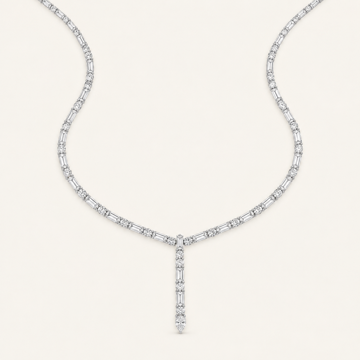 28CT Mix shaped lab Grown Diamond Statement Neckalce