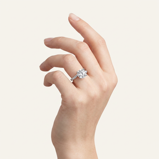 3.75CT Round Cut Lab Grown Diamond Solitaire Ring