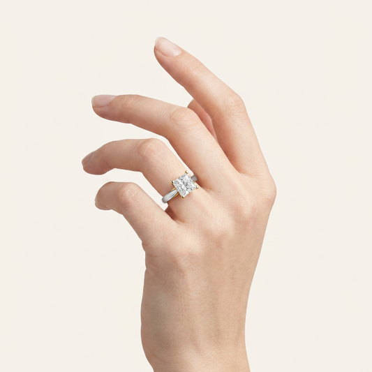 1CT Princess Cut Lab Grown Diamond Solitaire Ring